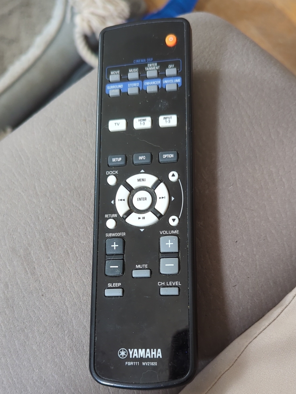 Yamaha Black Remote with Blue and Orange Buttons
